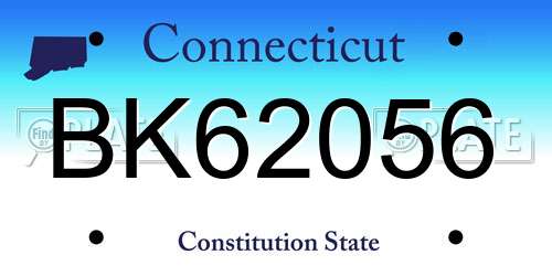BK62056 Connecticut License Plate