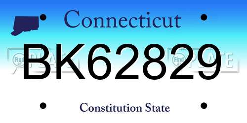 BK62829 Connecticut License Plate