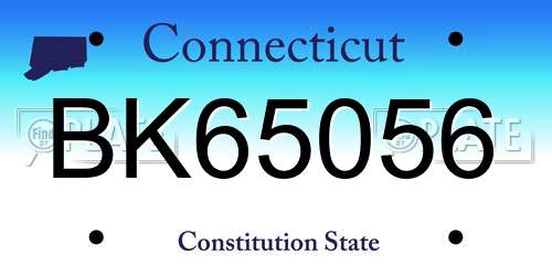 BK65056 Connecticut License Plate