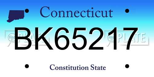 BK65217 Connecticut License Plate