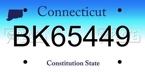 BK65449 Connecticut License Plate