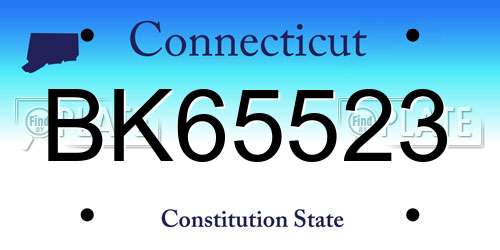 BK65523 Connecticut License Plate