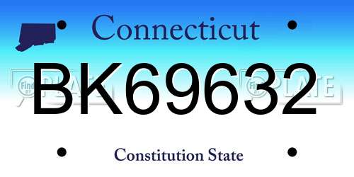 BK69632 Connecticut License Plate