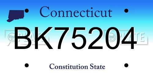 BK75204 Connecticut License Plate