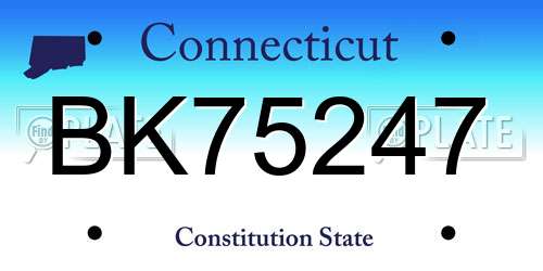 BK75247 Connecticut License Plate