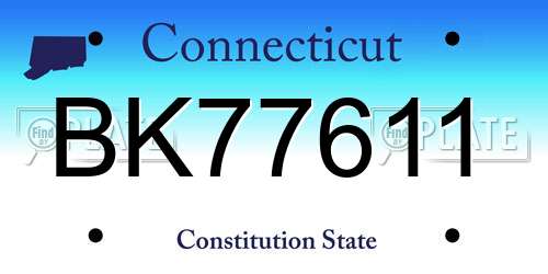 BK77611 Connecticut License Plate