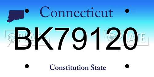 BK79120 Connecticut License Plate