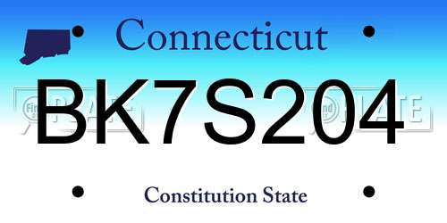 BK7S204 Connecticut License Plate