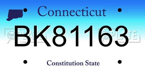 BK81163 Connecticut License Plate