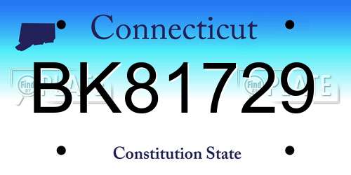 BK81729 Connecticut License Plate