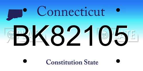 BK82105 Connecticut License Plate