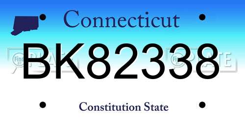 BK82338 Connecticut License Plate