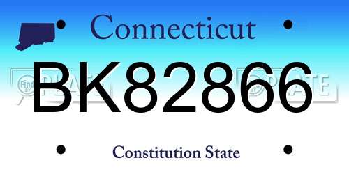 BK82866 Connecticut License Plate