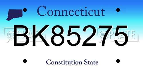 BK85275 Connecticut License Plate