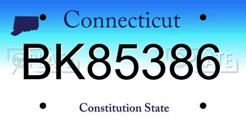 BK85386 Connecticut License Plate