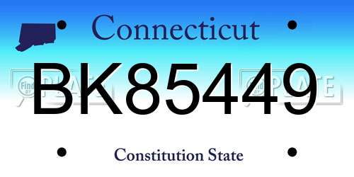BK85449 Connecticut License Plate
