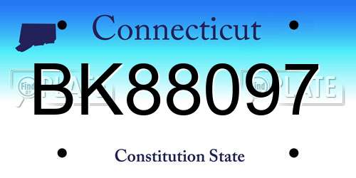 BK88097 Connecticut License Plate