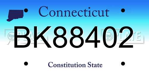 BK88402 Connecticut License Plate