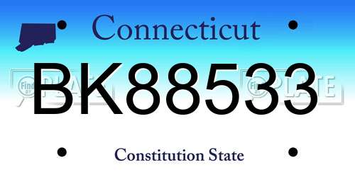 BK88533 Connecticut License Plate