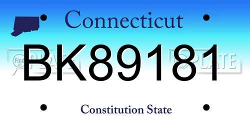 BK89181 Connecticut License Plate