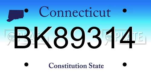 BK89314 Connecticut License Plate