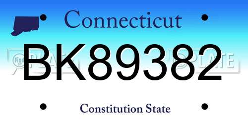 BK89382 Connecticut License Plate
