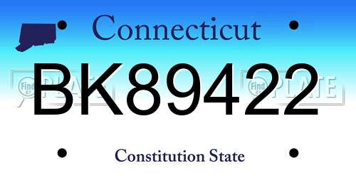 BK89422 Connecticut License Plate