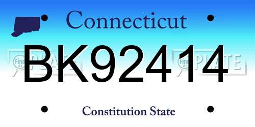 BK92414 Connecticut License Plate