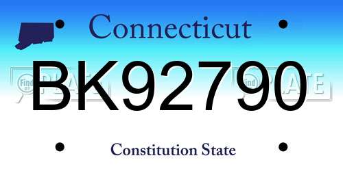 BK92790 Connecticut License Plate