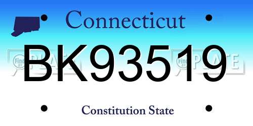 BK93519 Connecticut License Plate