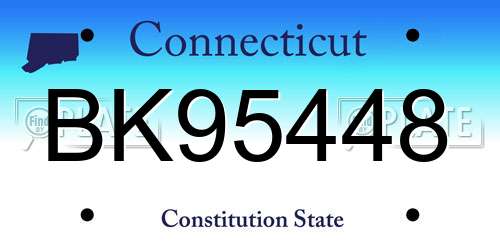 BK95448 Connecticut License Plate
