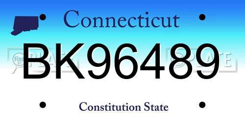 BK96489 Connecticut License Plate