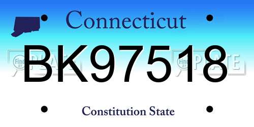 BK97518 Connecticut License Plate