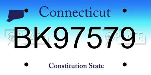 BK97579 Connecticut License Plate