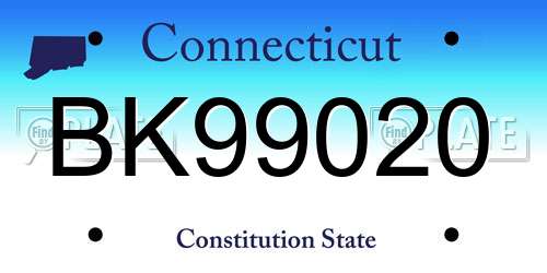 BK99020 Connecticut License Plate