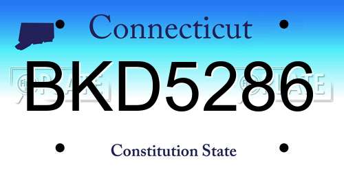 BKD5286 Connecticut License Plate