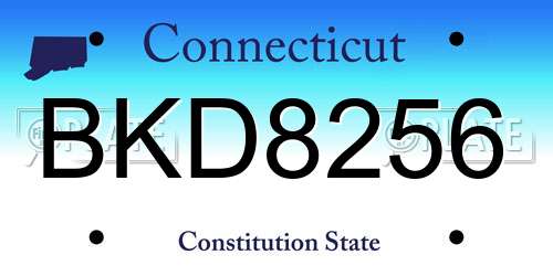 BKD8256 Connecticut License Plate