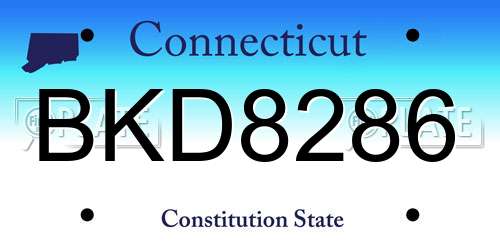 BKD8286 Connecticut License Plate