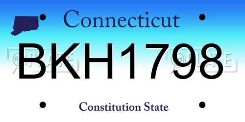 BKH1798 Connecticut License Plate