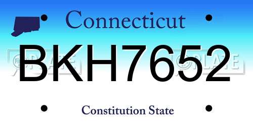 BKH7652 Connecticut License Plate