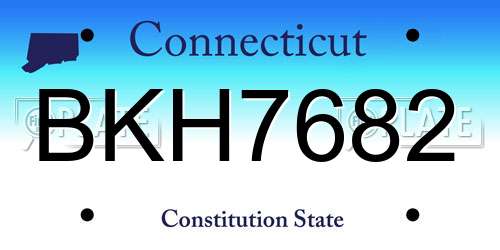 BKH7682 Connecticut License Plate
