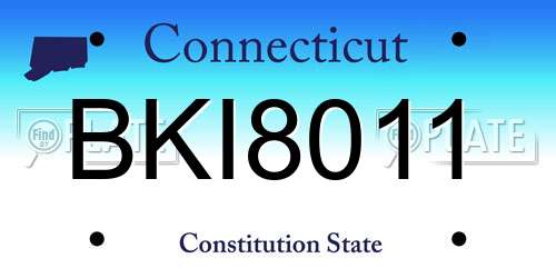 BKI8011 Connecticut License Plate