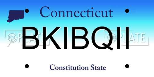 BKIBQII Connecticut License Plate