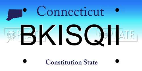 BKISQII Connecticut License Plate