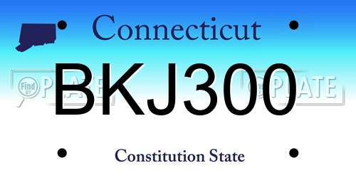 BKJ300 Connecticut License Plate