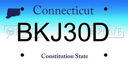 BKJ30D Connecticut License Plate