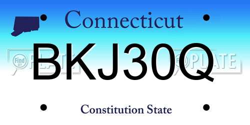 BKJ30Q Connecticut License Plate