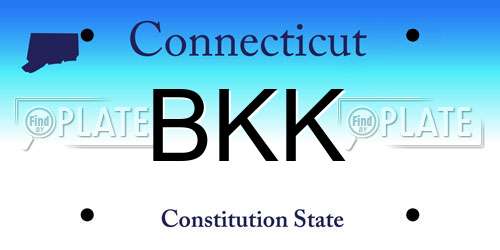 BKK Connecticut License Plate
