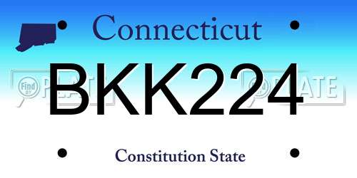 BKK224 Connecticut License Plate