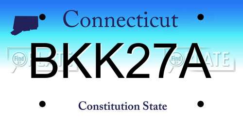 BKK27A Connecticut License Plate
